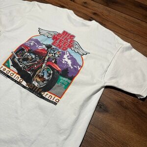 Vintage Fruit of the‎ Loom White Big Bike Week End Redding CA T-Shirt Mens XL